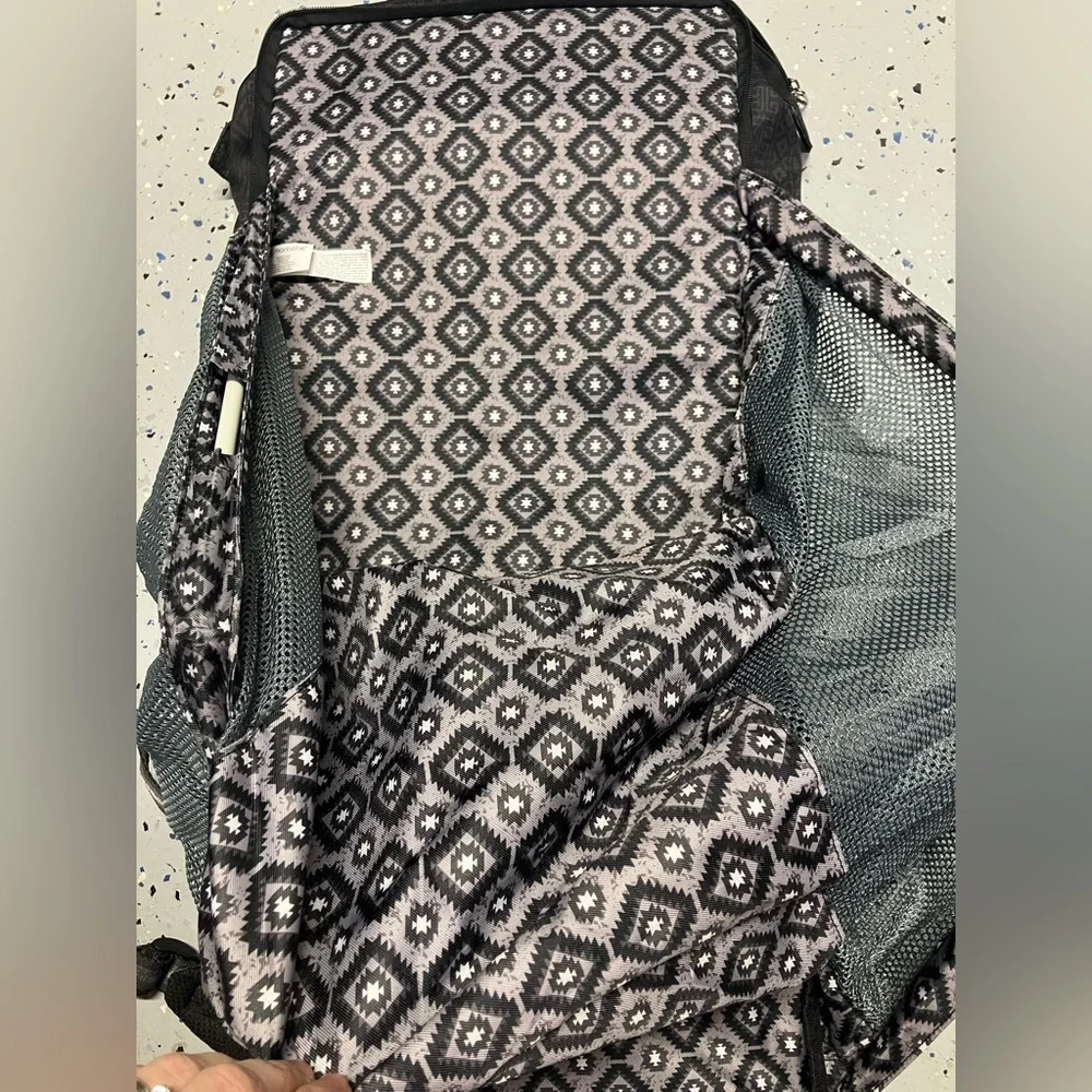 Monbebe Bolt Diaper Bag Backpack with Bassinet Changing Station Urban Boho Black
